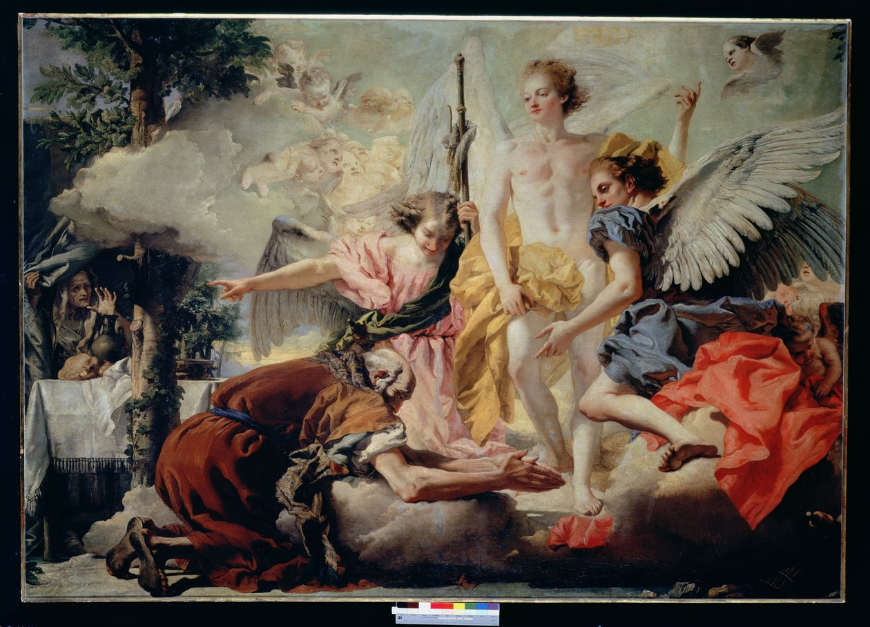 Abraão e os três anjos de Giovanni Domenico Tiepolo