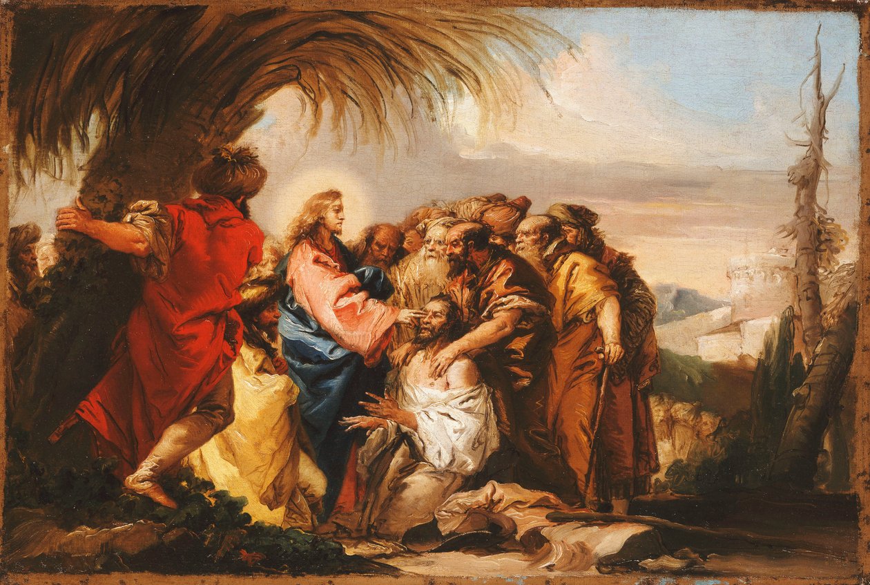 Cristo curando o cego, c.1751 de Giovanni Domenico Tiepolo