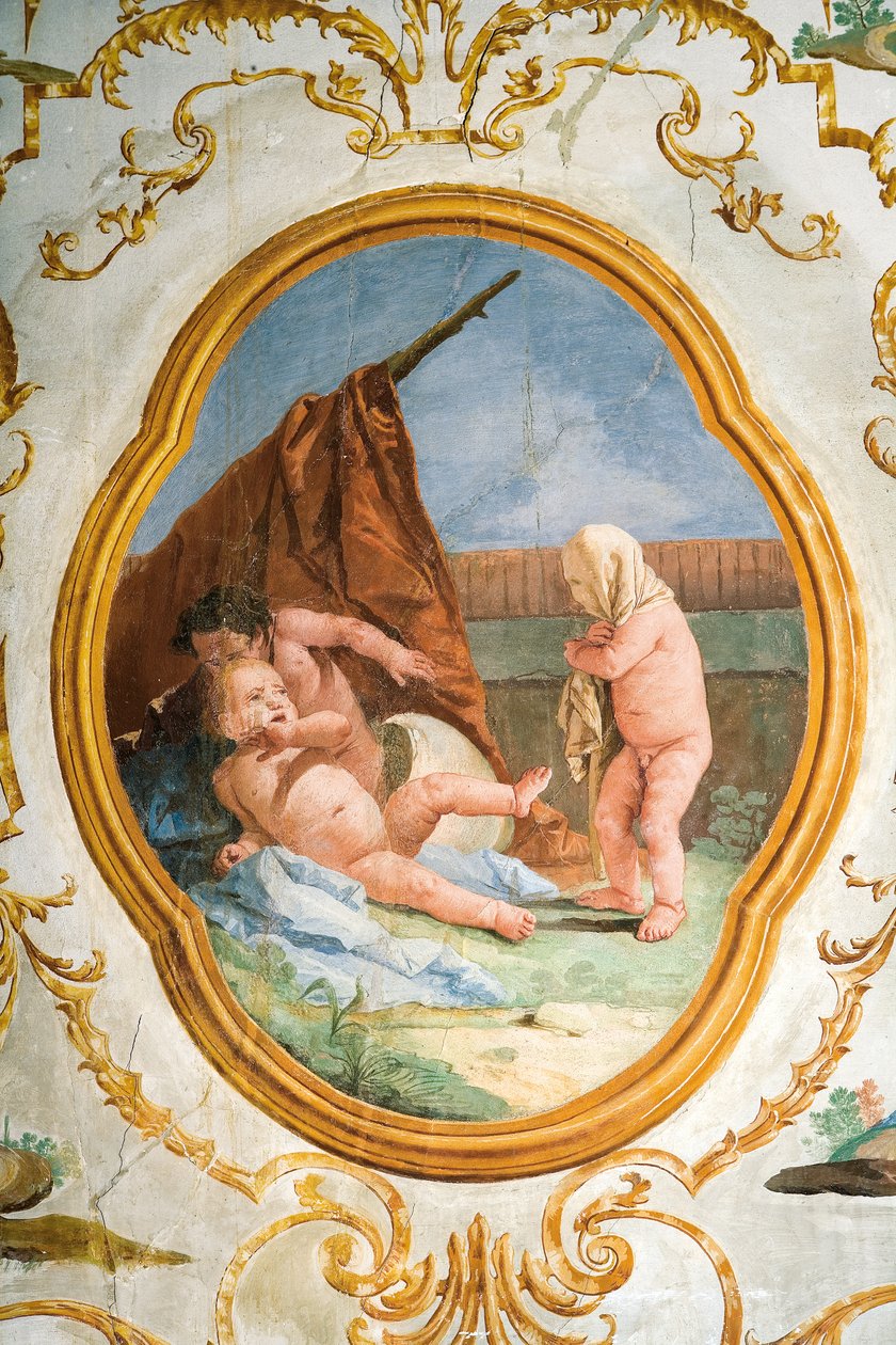 Afresco da Sala Putti, na Foresteria (Guesthouse) 1757 de Giovanni Domenico Tiepolo