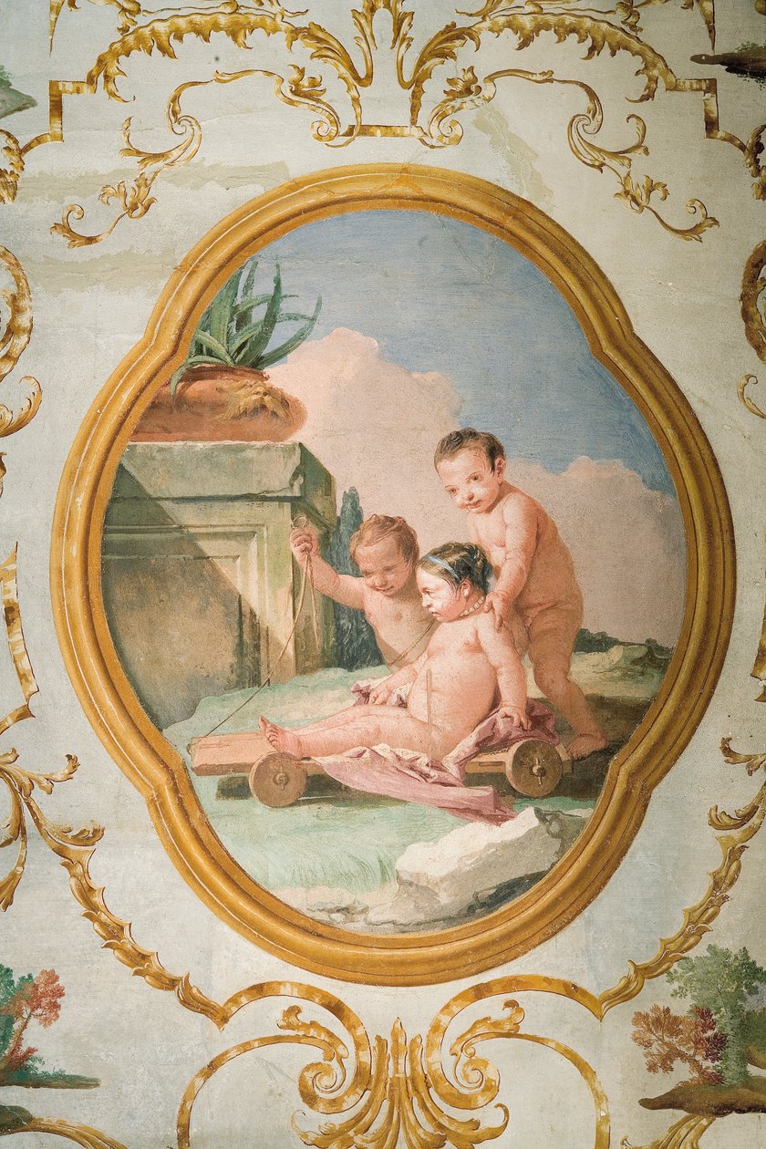 Afresco da Sala Putti, na Foresteria (Guesthouse) 1757 de Giovanni Domenico Tiepolo