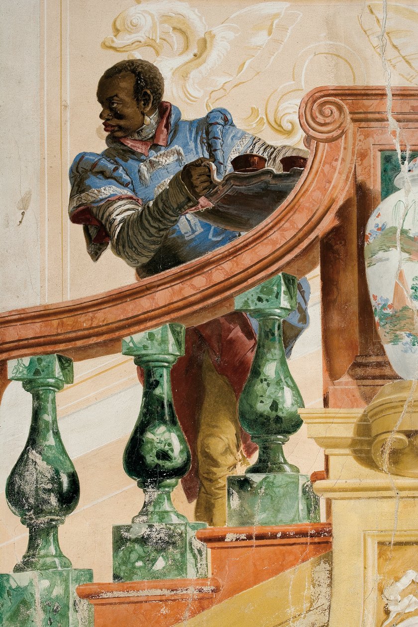 Servo Mouro Segurando uma Bandeja, da Sala de Cenas de Carnaval na Foresteria, 1757 de Giovanni Domenico Tiepolo
