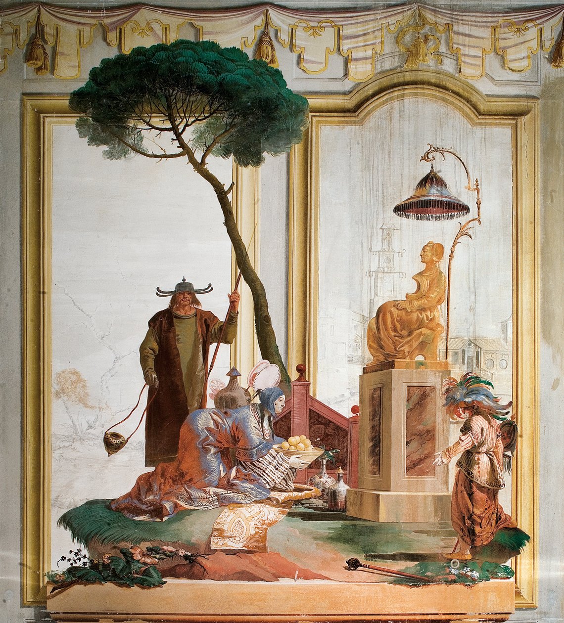 O oferecimento de frutas a uma divindade lunar, da sala chinesa na Foresteria, 1757 de Giovanni Domenico Tiepolo