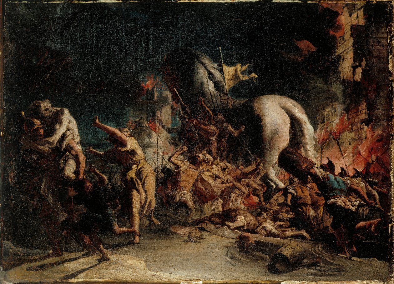 O cerco de Tróia, ca 1760. de Giovanni Domenico Tiepolo
