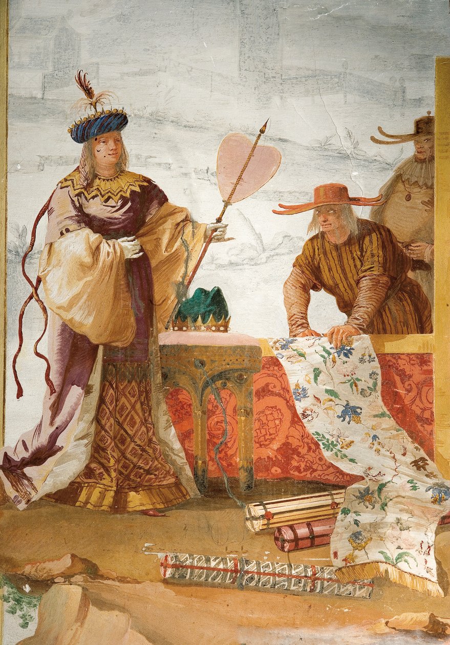 O comerciante têxtil, da sala chinesa na Foresteria, 1757 de Giovanni Domenico Tiepolo