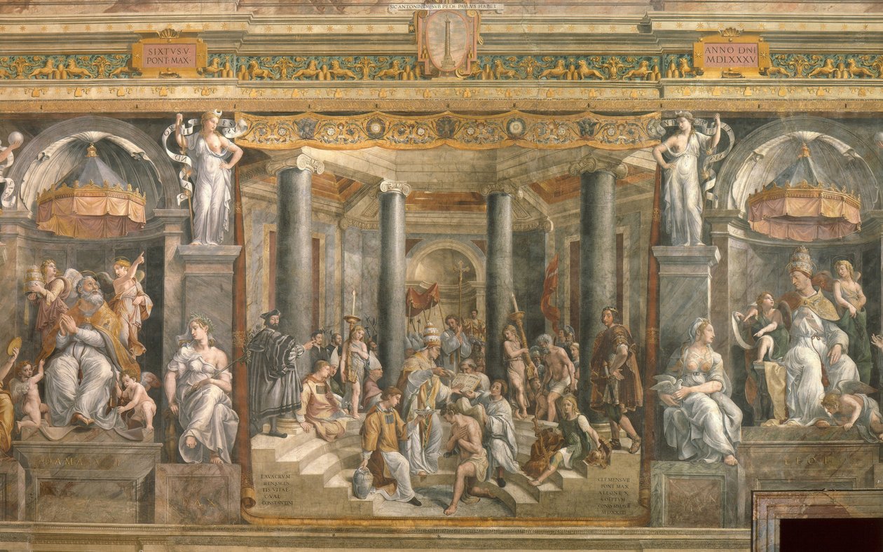 O Batismo de Constantino, 1517-1524 de Gianfrancesco Penni