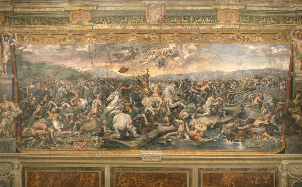 A Batalha da Ponte de Milvian, 1517-1524 de Gianfrancesco Penni
