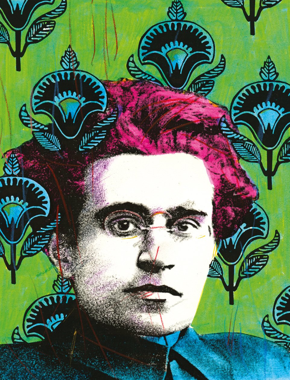 Retrato de Antonio Gramsci, 2008 (técnica mista) de Gianluca Costantini