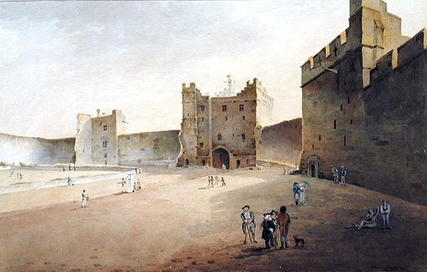 Vista de Lancaster olhando para o Gatehouse (aguarela sobre papel) de Gideon Yates