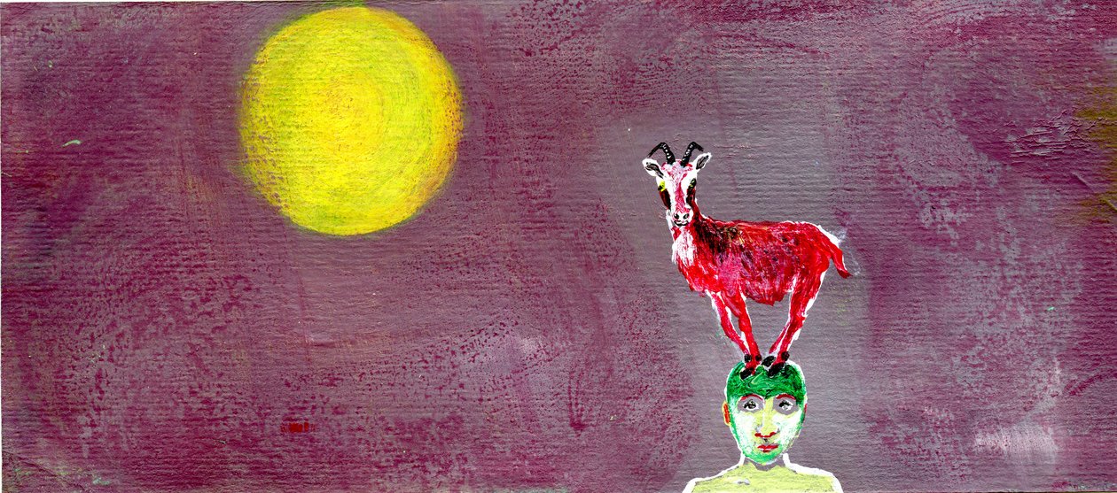 Do Me A Red Goat, 2005, (óleo sobre papel) de Gigi Sudbury