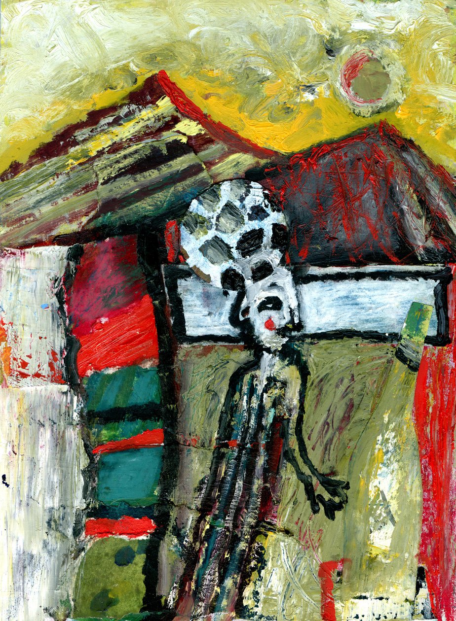Futebol nas Montanhas, 2015, (mídia mista na placa gesso) de Gigi Sudbury