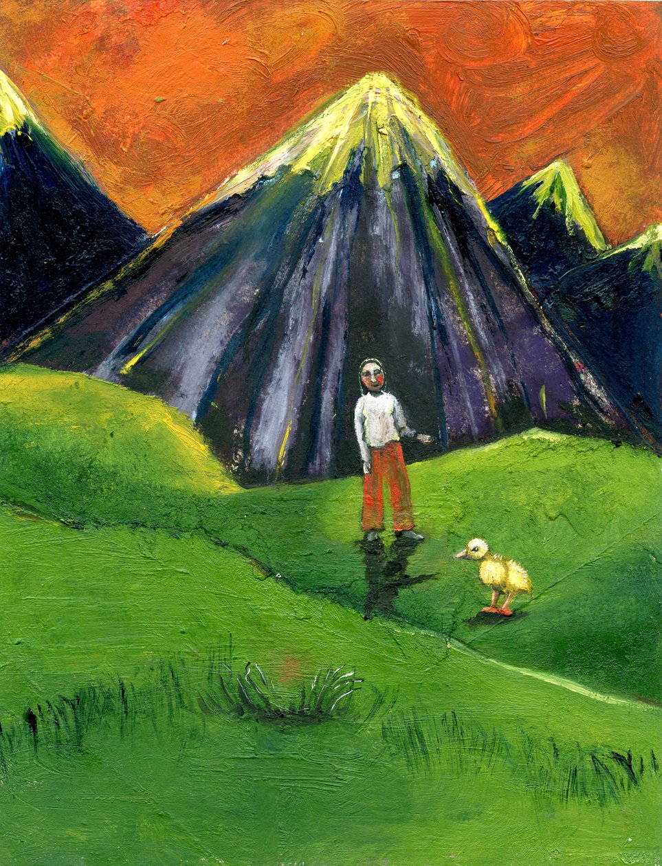 Eu conheci um pintinho, 2005, (óleo no papel) de Gigi Sudbury