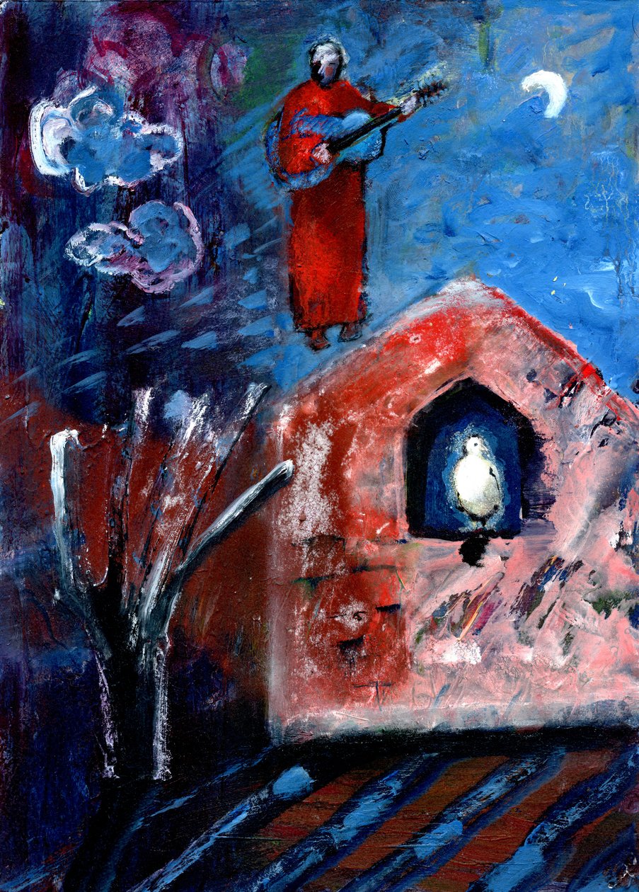 Música Noturna, 2015, (óleo sobre papel) de Gigi Sudbury