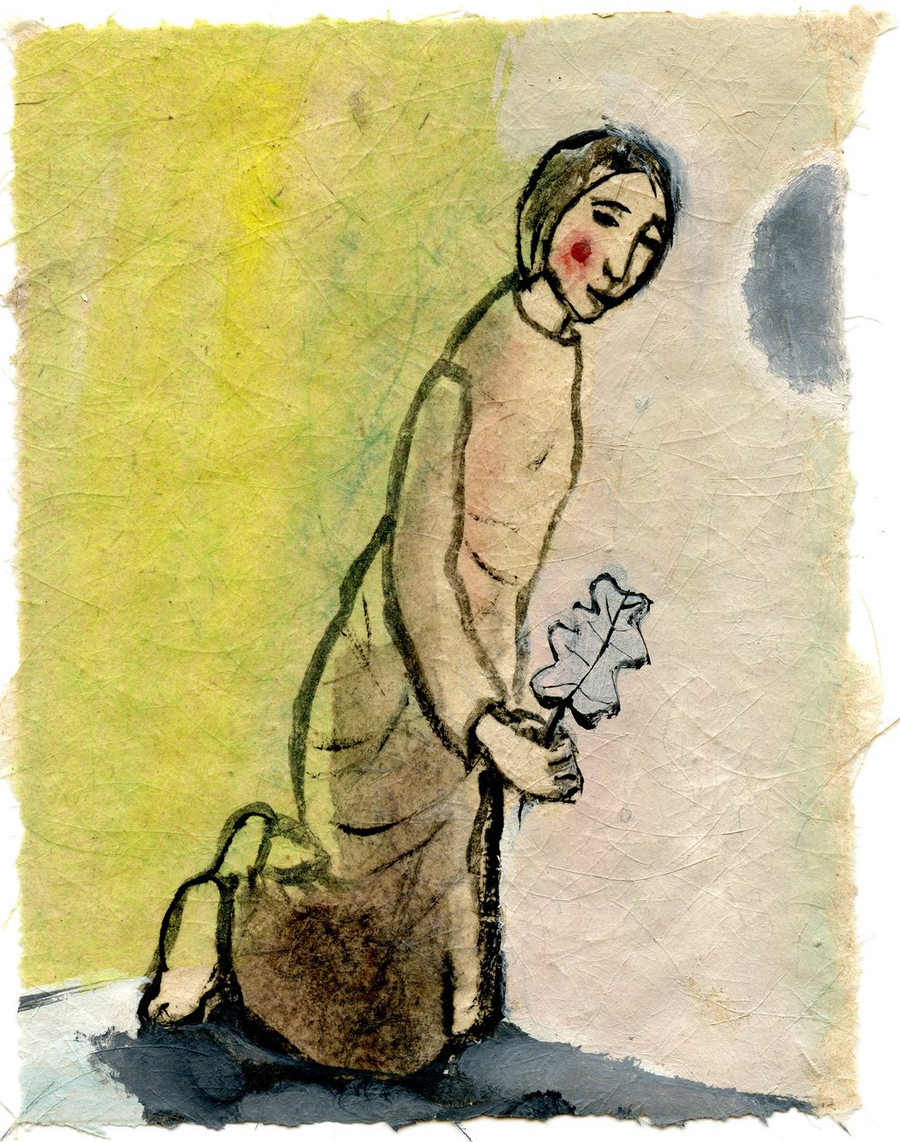 Folha de Carvalho, 2005, (óleo sobre papel) de Gigi Sudbury