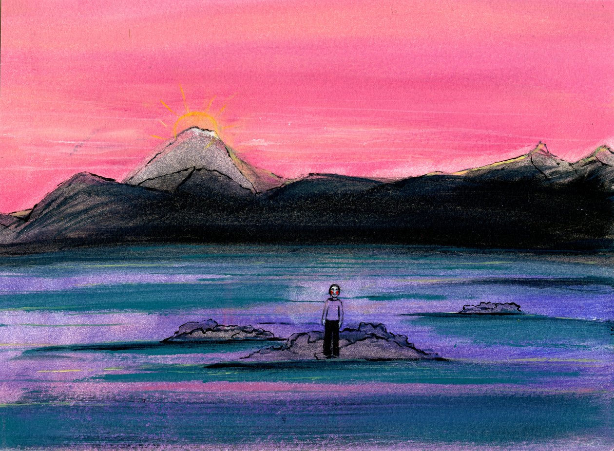 Estudo para um pôr do sol em uma terra estrangeira, 2004, de Gigi Sudbury