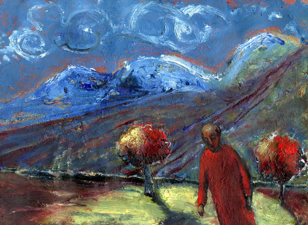 Caminhada nas Montanhas Azuis, Outono, 2015, (óleo sobre papel) de Gigi Sudbury
