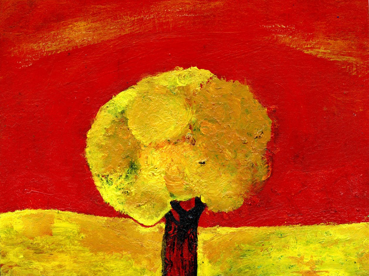 Árvore Amarela, 2006, (óleo sobre papel) de Gigi Sudbury