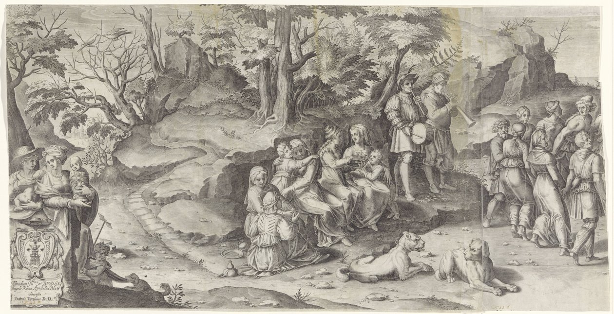Casamento de Isaac e Rebekah (folha 1) de Gijsbert Van Veen