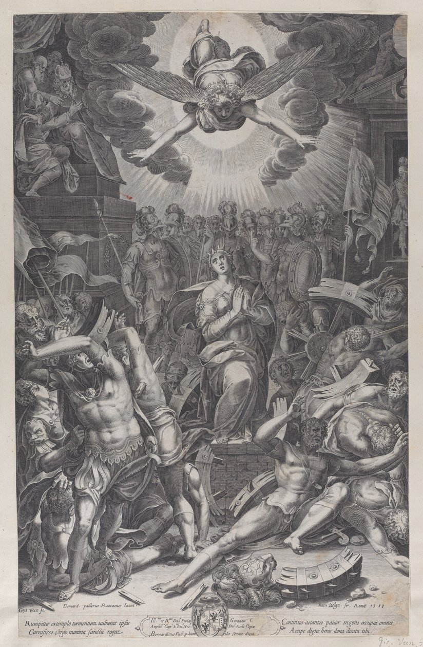 Martírio de Santa Catarina, depois de Bernardino Passari, 1588. de Gijsbert Van Veen