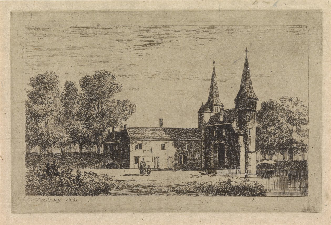 Portão Leste em Delft de Gijsbertus Johannes Verspuy