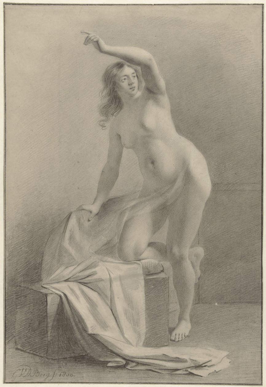 Estudo do modelo de nudismo feminino de Gijsbertus Johannus van den Berg