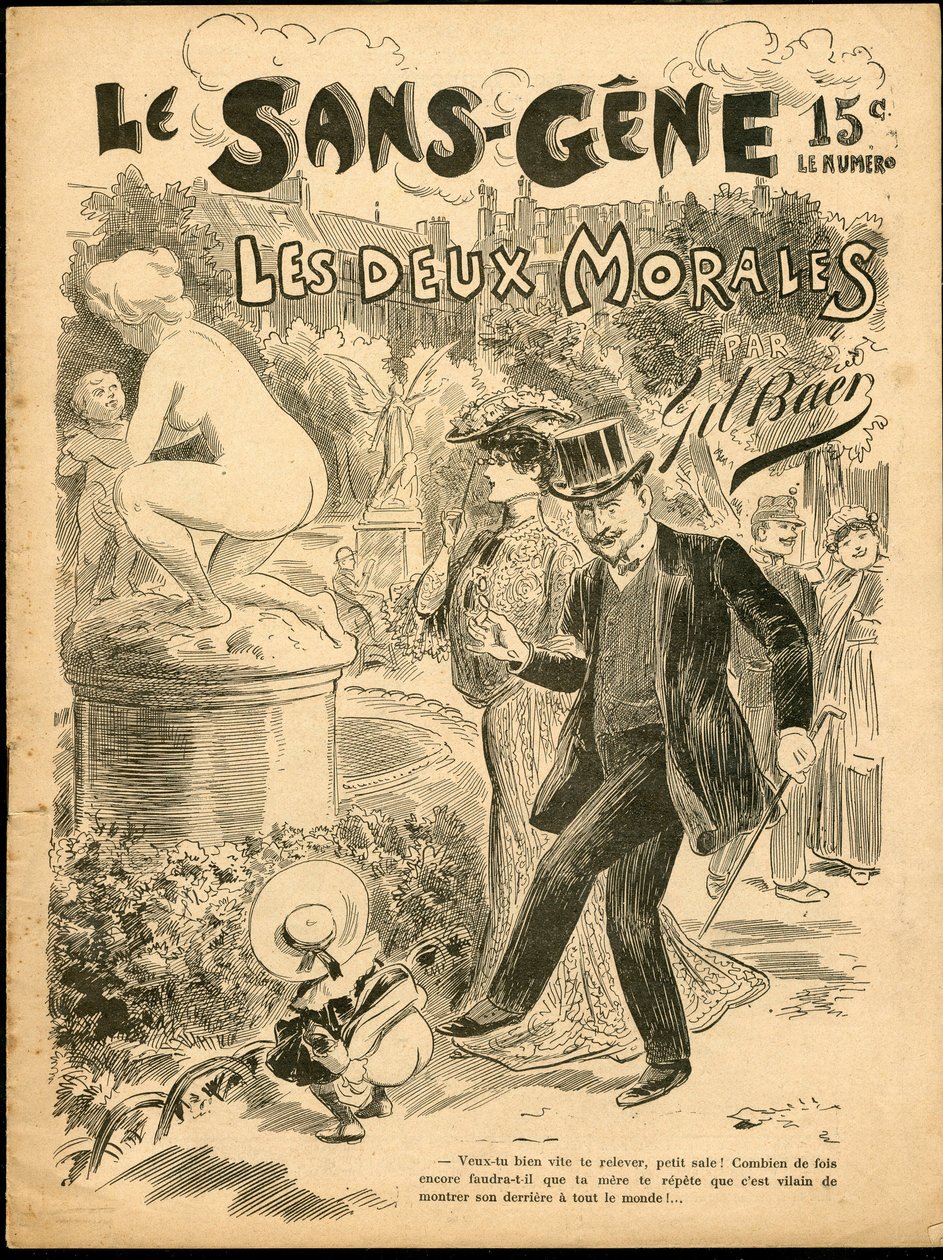 O Gene Sans - Ilustração de Gil Baer (1859-1931): Arte, Escultura Estátua, Infância, Jardim Público, Nudismo de Gil (1859 1931) Baer