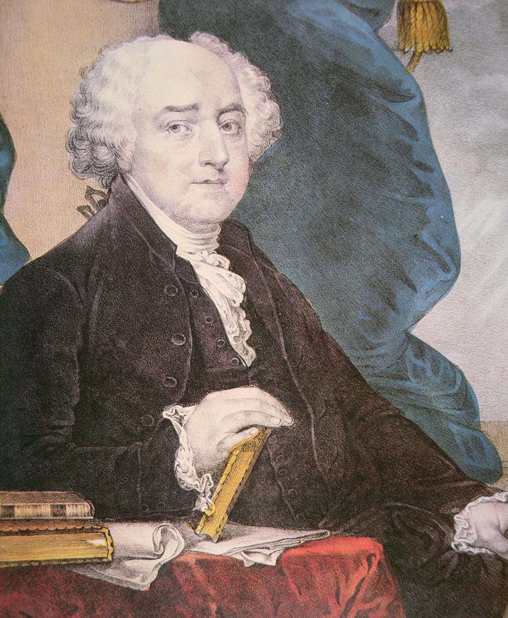 John Adams (1735-1826) publicado por Nathaniel Currier (1813-88) (cor litho) de Gilbert (after) Stuart