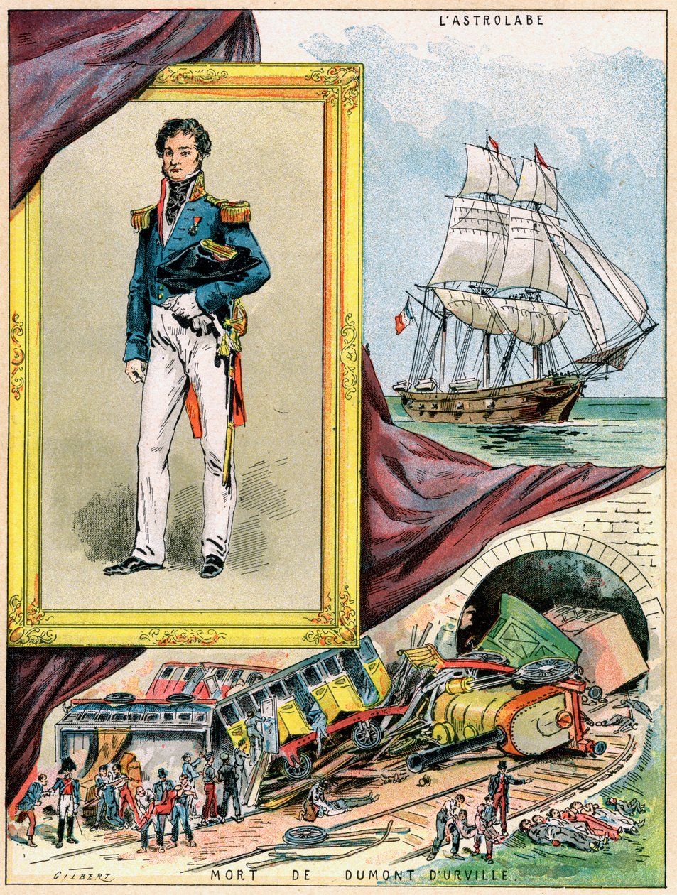 Jules Dumont d&39;Urville, explorador francês e oficial da marinha, 1898 de Gilbert