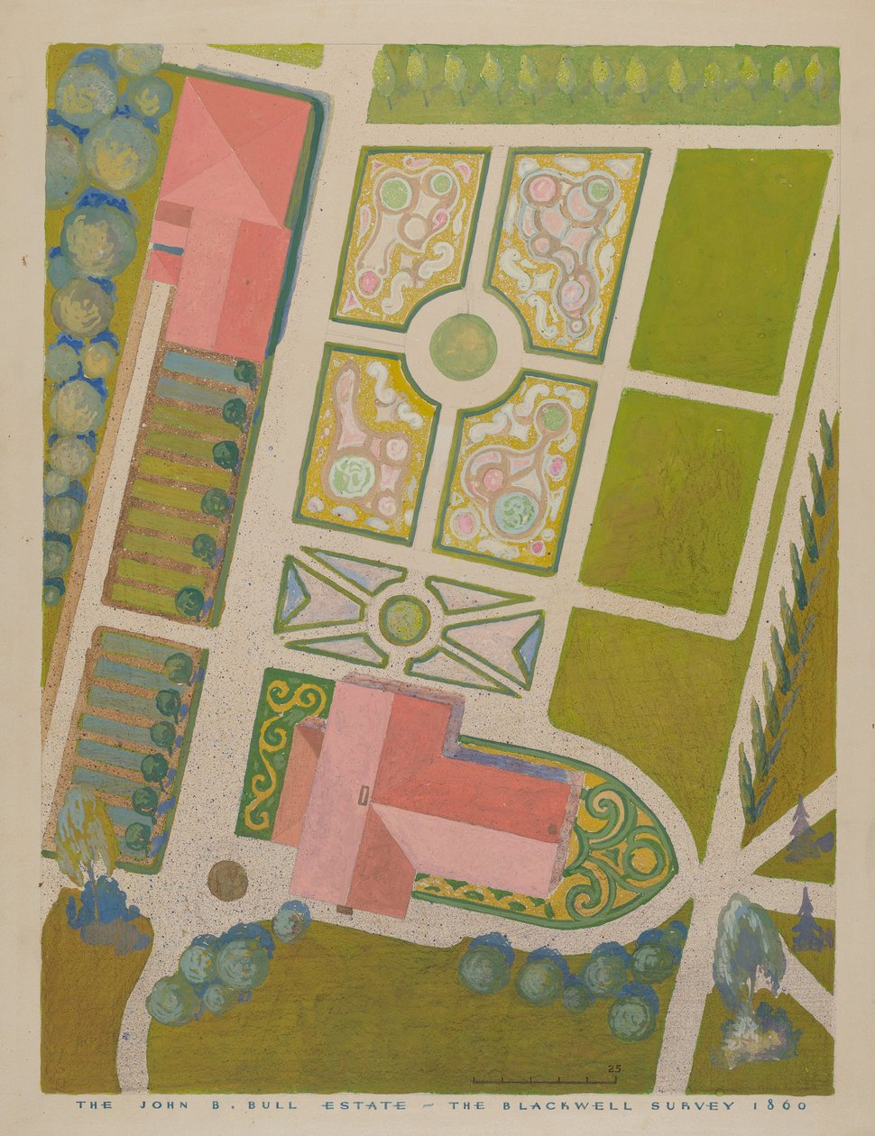 John B. Bull Garden, c. 1938. de Gilbert Sackerman