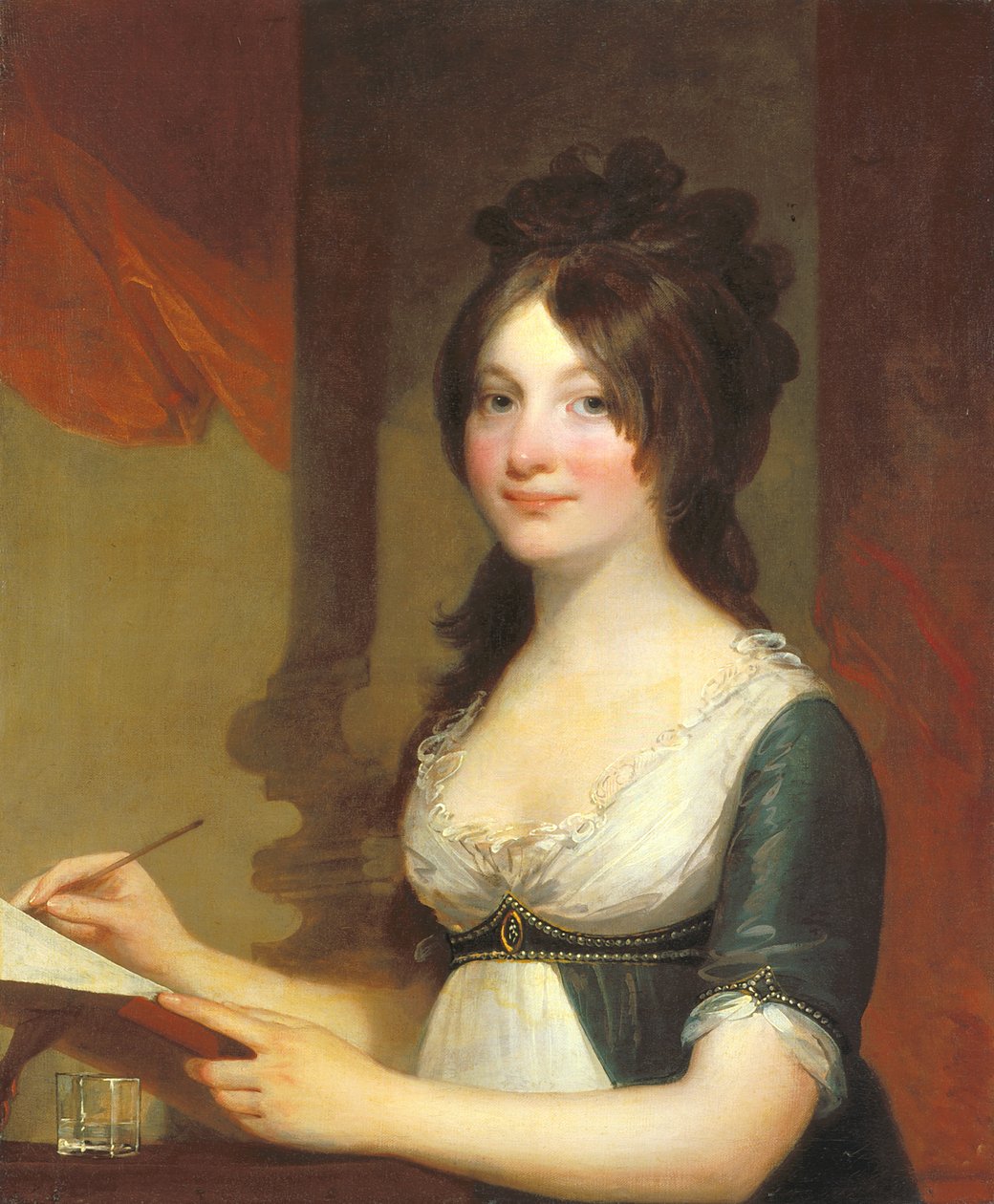 Retrato de uma jovem mulher (óleo sobre tela) de Gilbert Stuart