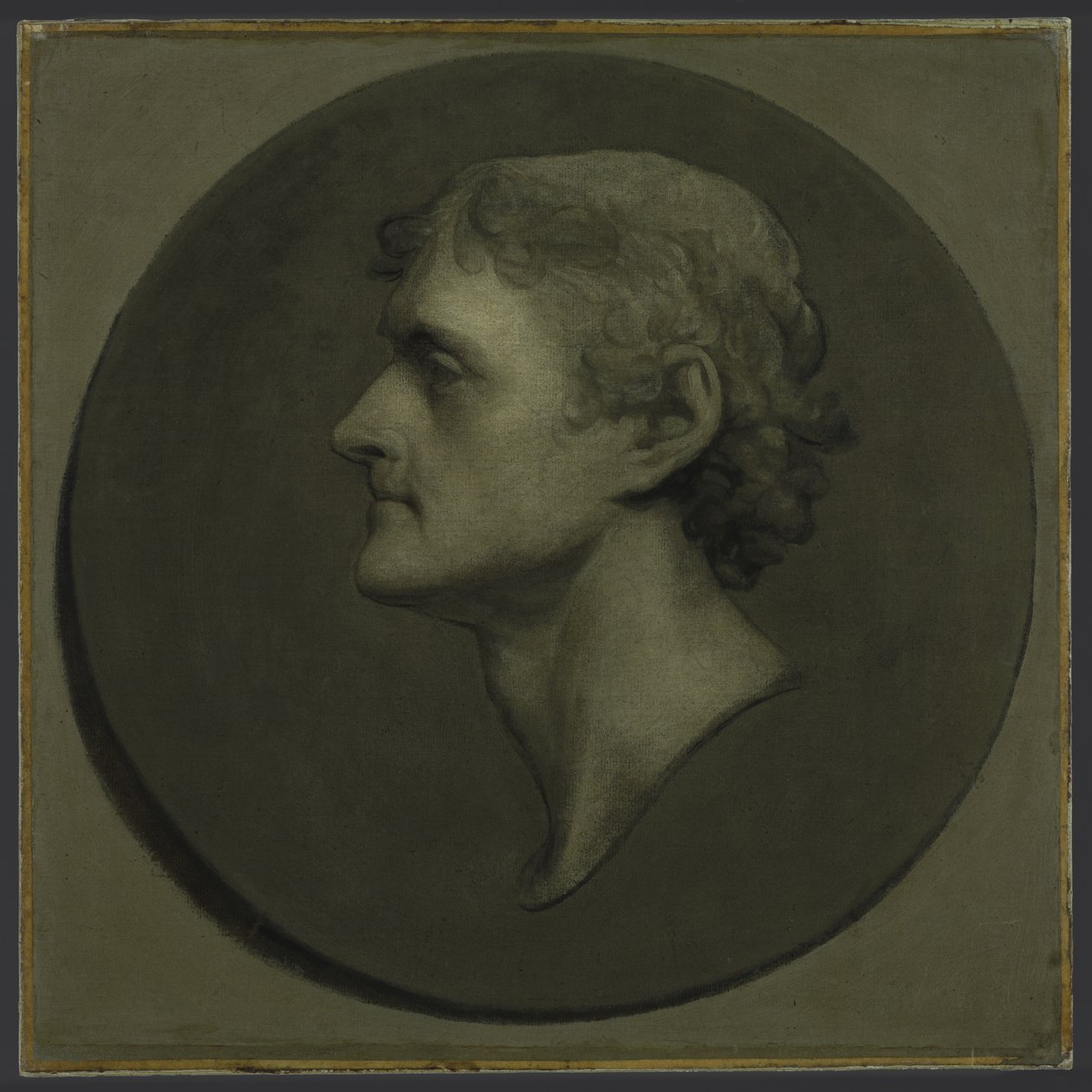 Thomas Jefferson (O Retrato do Medalhão), 1805 (óleo e ovo sobre papel colocado na tela) de Gilbert Stuart