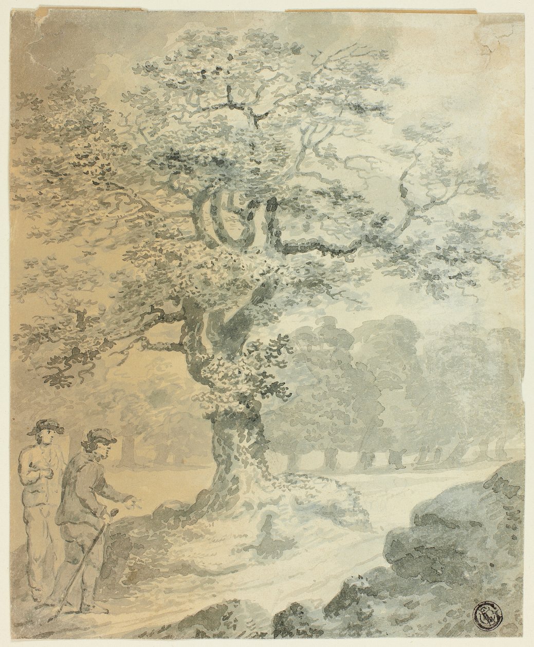 Paisagem com duas figuras masculinas de Gilbert Stuart Newton