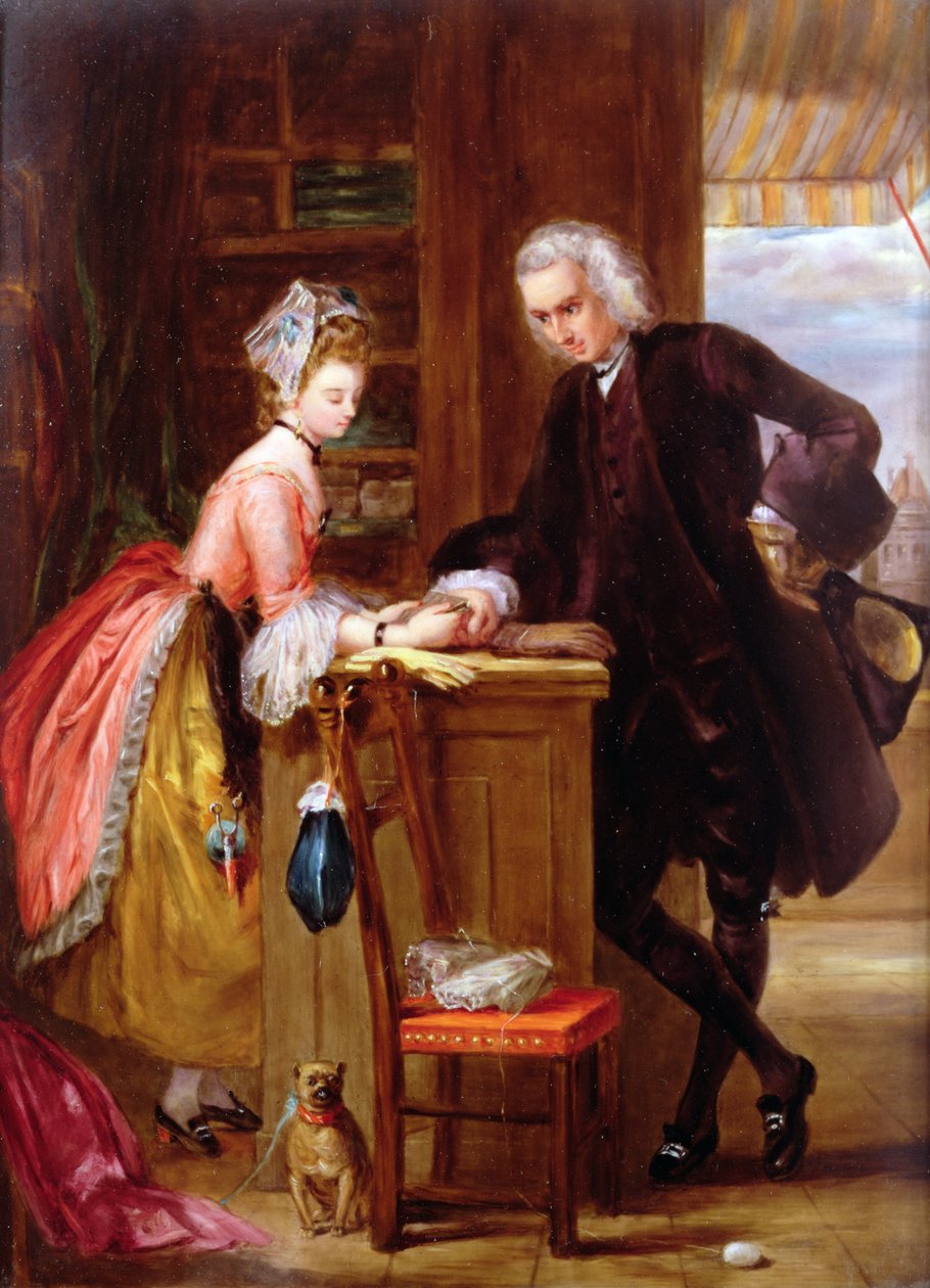 Yorick and the Grisette, de Sternes A Sentimental Journey (porcelana) de Gilbert Stuart after Newton
