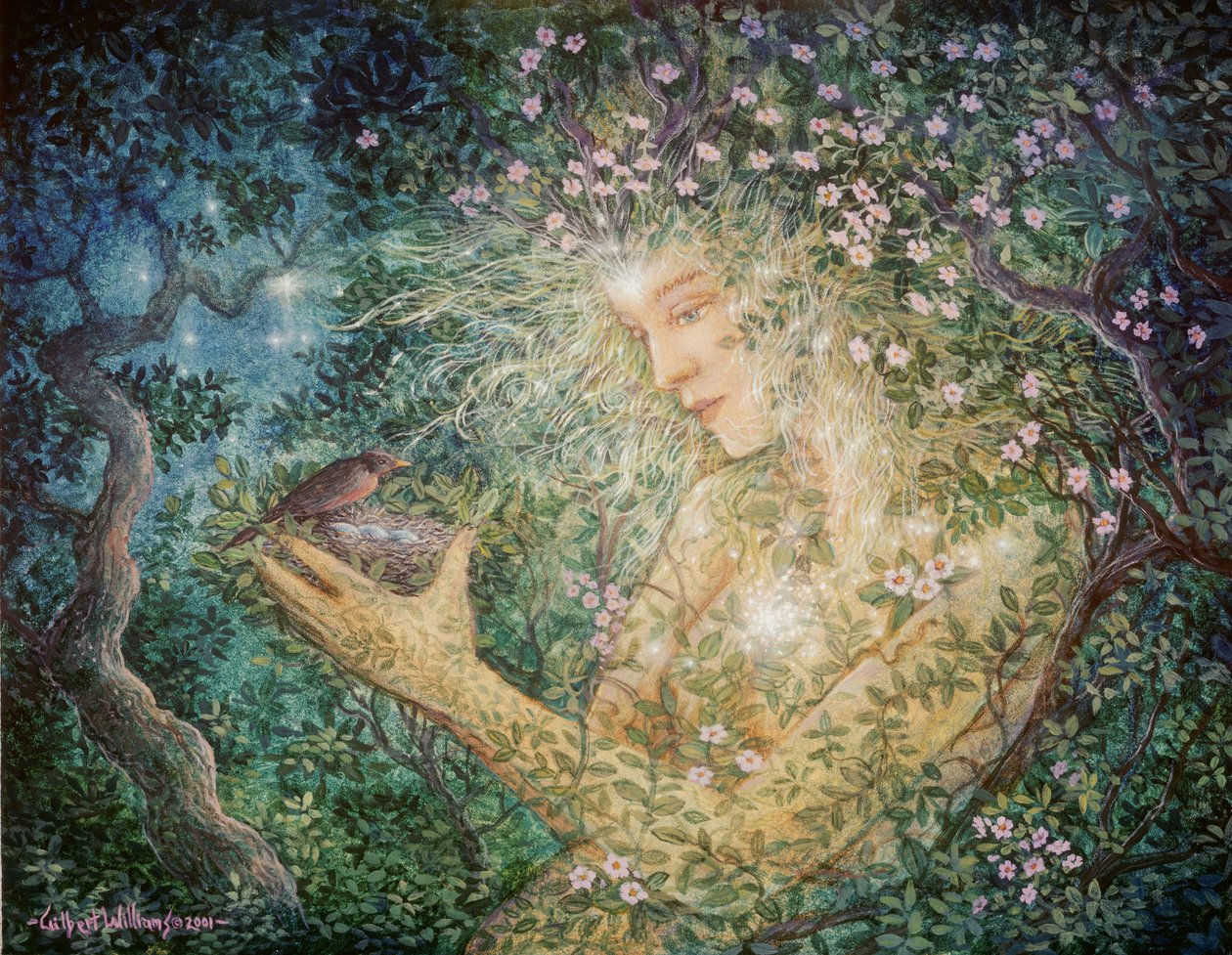 Espírito da primavera, 2001 (acrílico sobre cartão) de Gilbert Williams