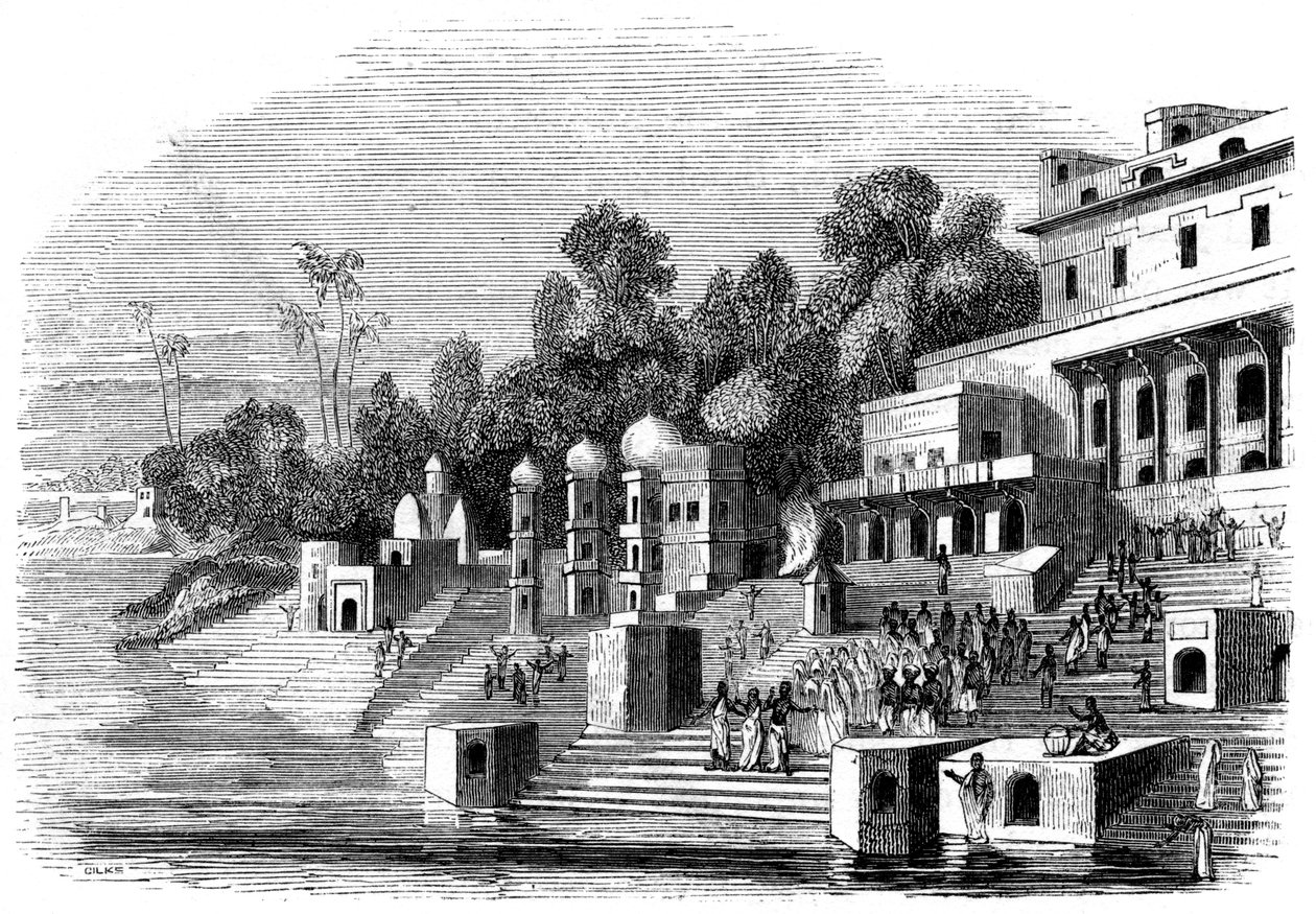 A esposa favorita de Afzul Khan, preparando-se para o suttee, 1847 de Giles