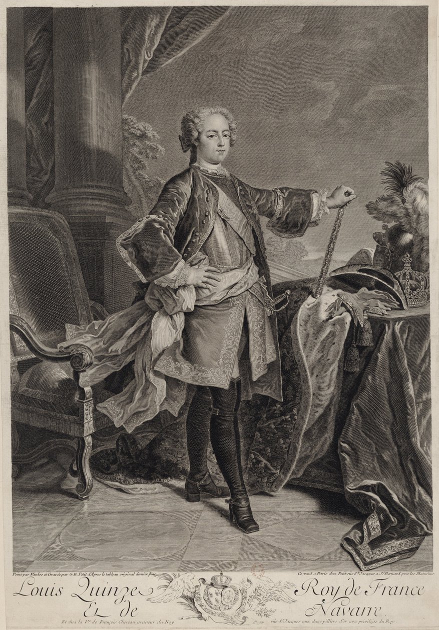 Retrato de Louis XV da França de Gilles Edme Petit