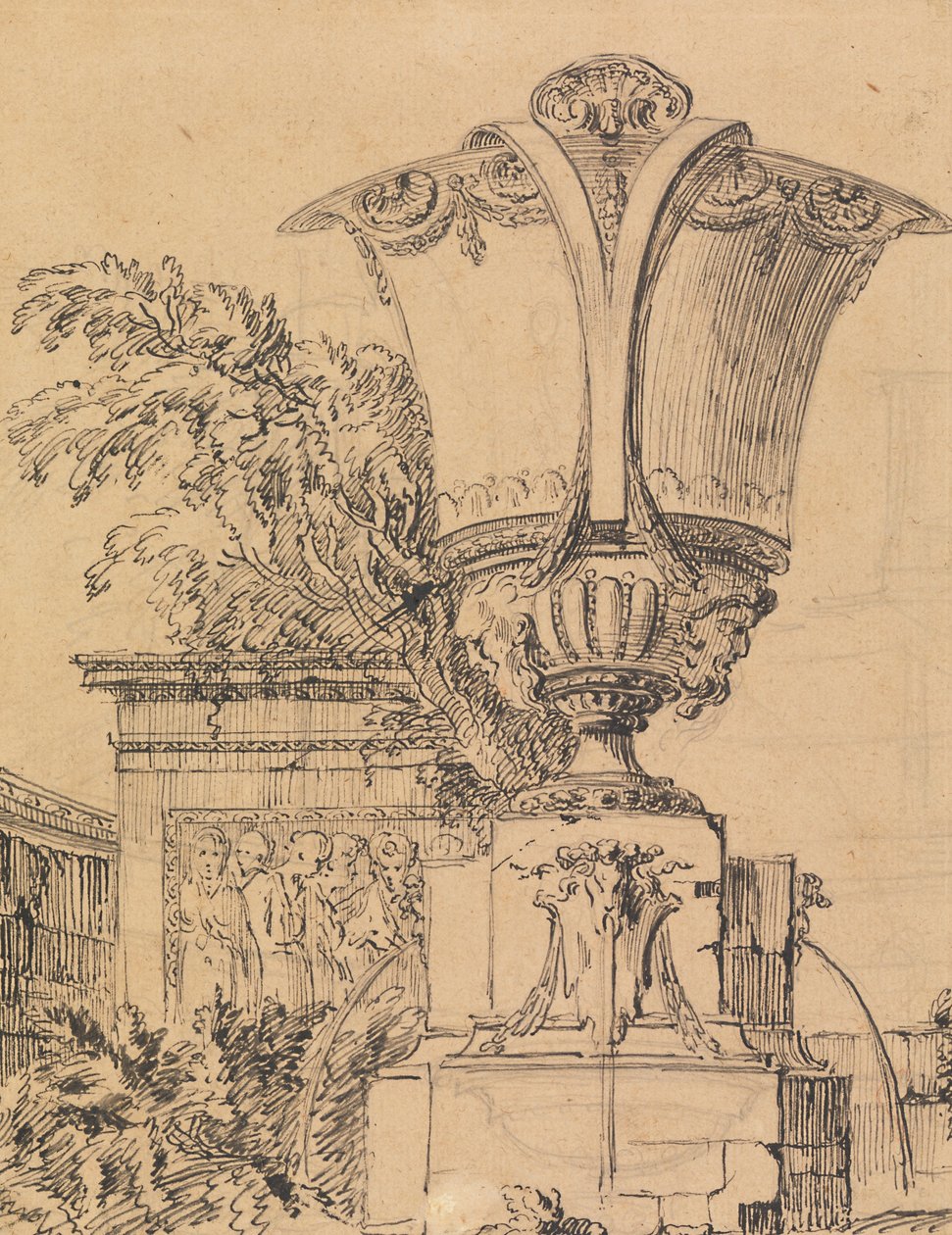 Design para uma fonte em um parque de Gilles Marie Oppenord