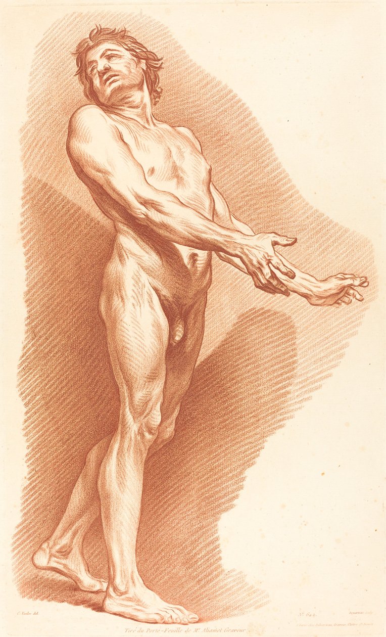Academia (642) de Gilles Antoine Demarteau after Carle Van Loo