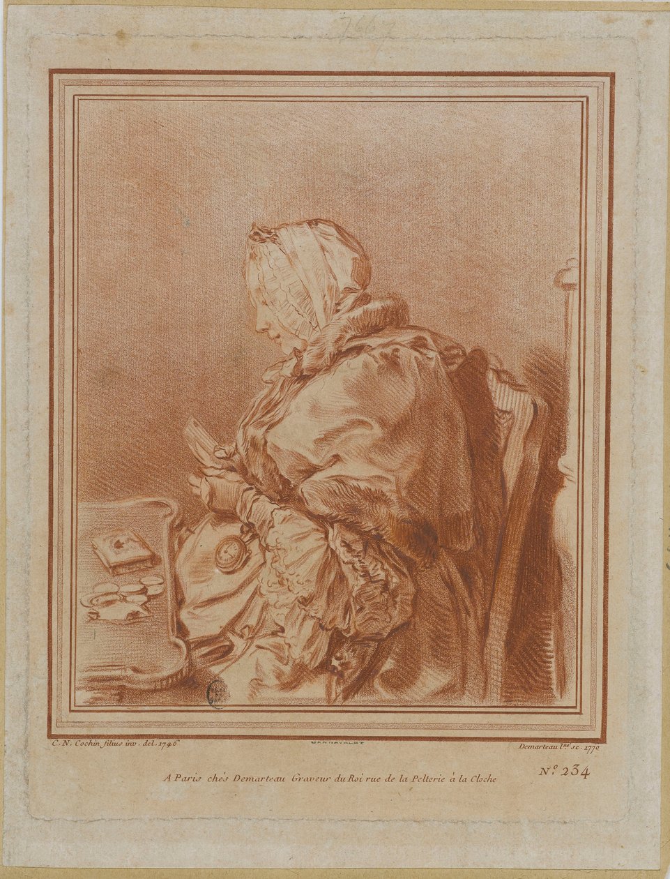 Retrato de Madame Geoffrin 1699-1777, 1770. de Gilles Demarteau