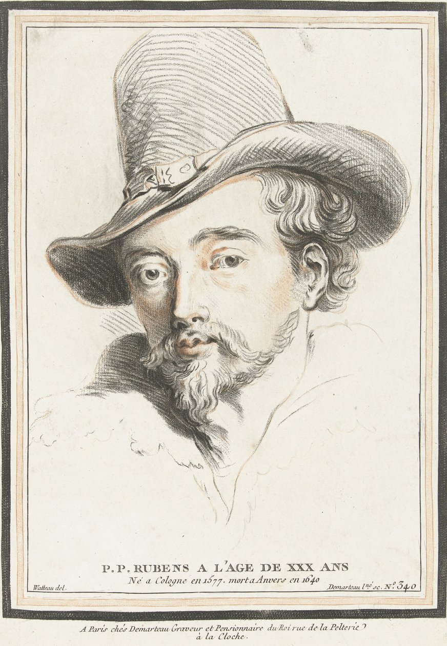 Retrato de Peter Paul Rubens aos 30 anos de idade de Gilles Demarteau