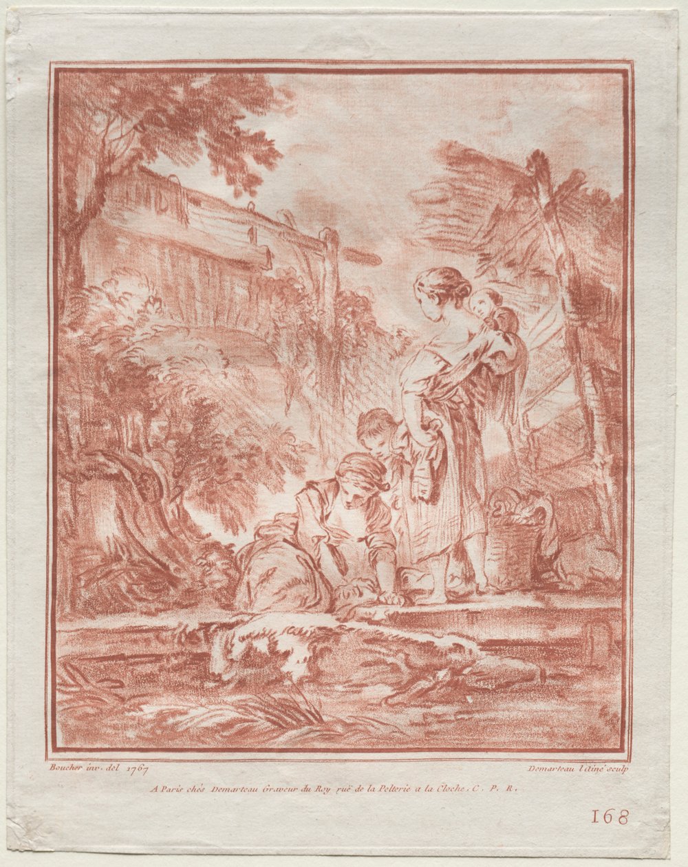 A lavadeira, 1767. de Gilles Demarteau