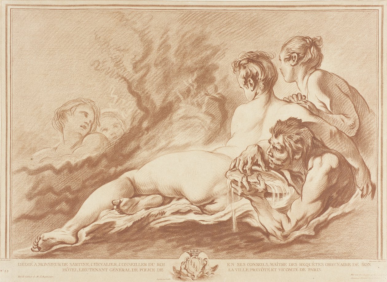Ninfas da água e Tritão (Náiades e Tritão) de Gilles Demarteau
