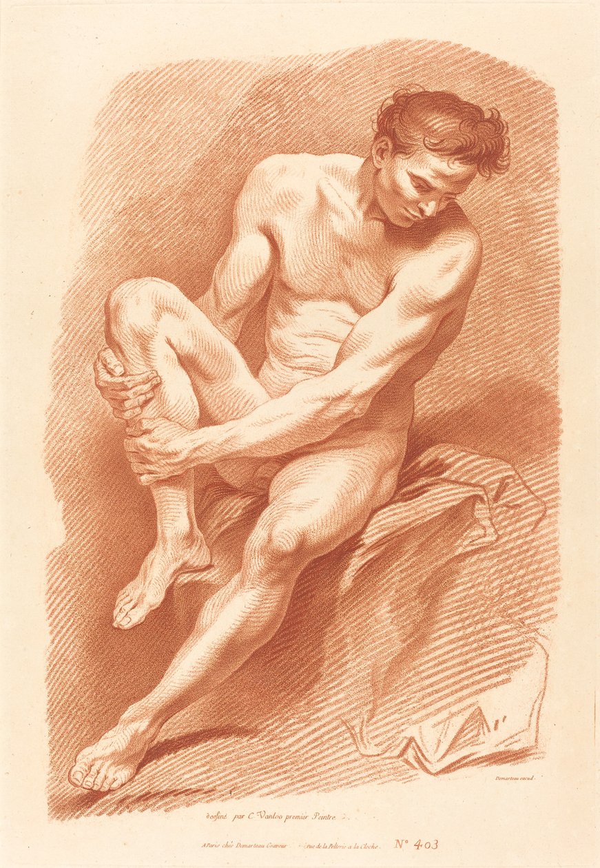 Academia de Gilles Demarteau, the Elder after Carle Van Loo