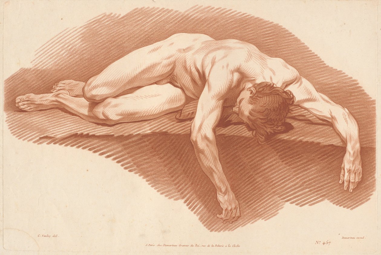 Academia (457) de Gilles Demarteau, the Elder after Carle Van Loo