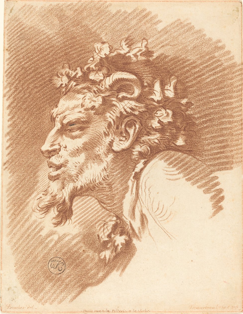 Cabeça de um fauno de Gilles Demarteau, the Elder after François Boucher
