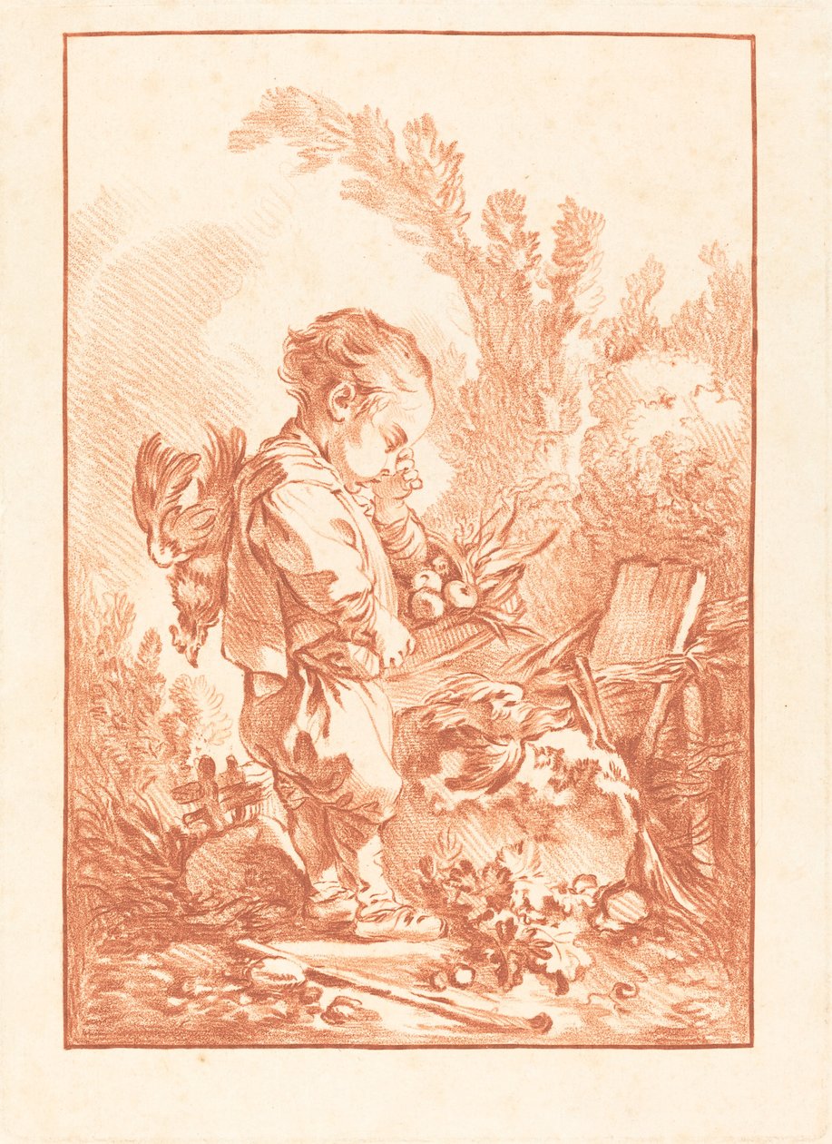 O Saqueador (O Ladrão) de Gilles Demarteau, the Elder after François Boucher