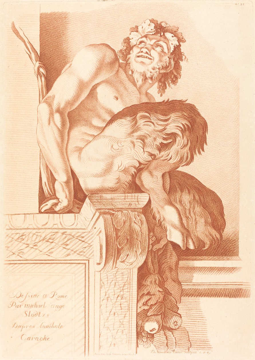 Sátiro de Gilles Demarteau the Elder after René Michel Slodtz after Annibale Carracci