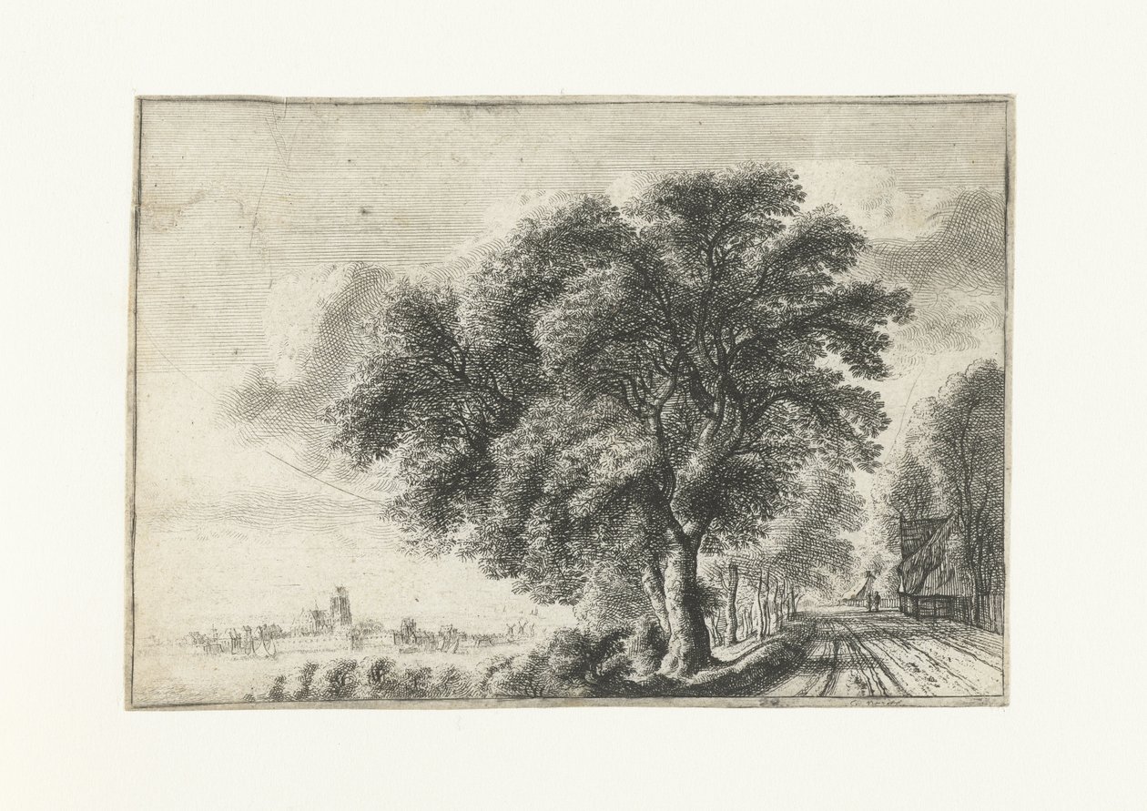 Paisagem com vista de Dordrecht à esquerda de Gilles Neyts