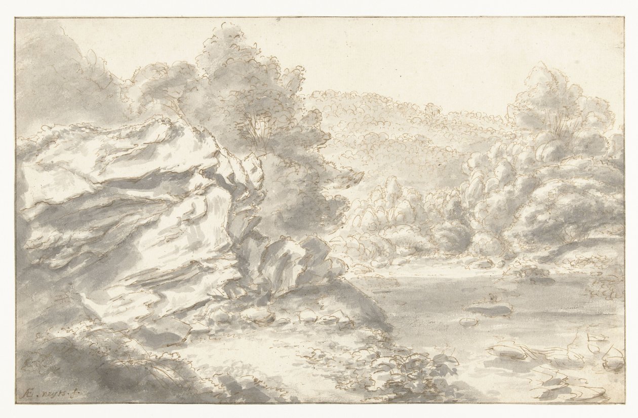 Rochas e rio em paisagem montanhosa de Gilles Neyts