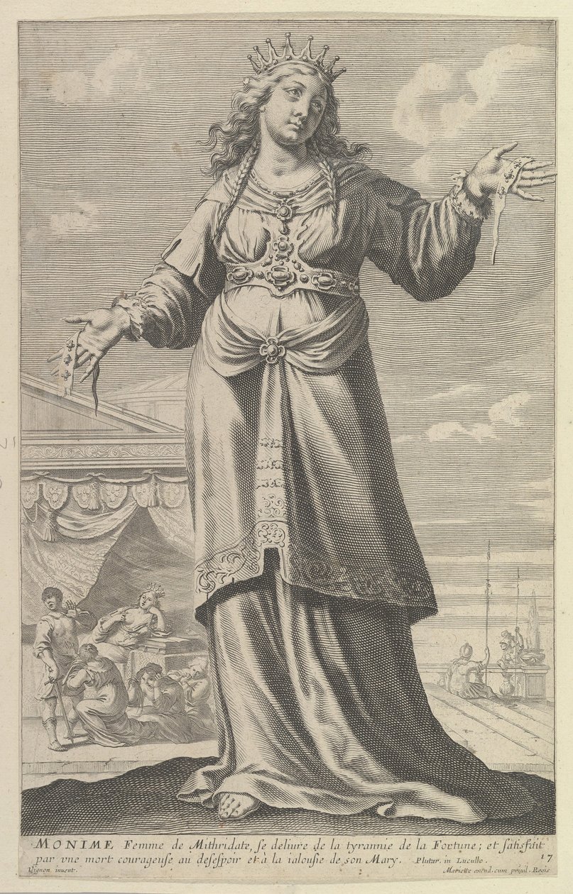 Monime, 1647. Criadores: Gilles Rousselet, Abraham Bosse. de Gilles Rousselet and Abraham Bosse