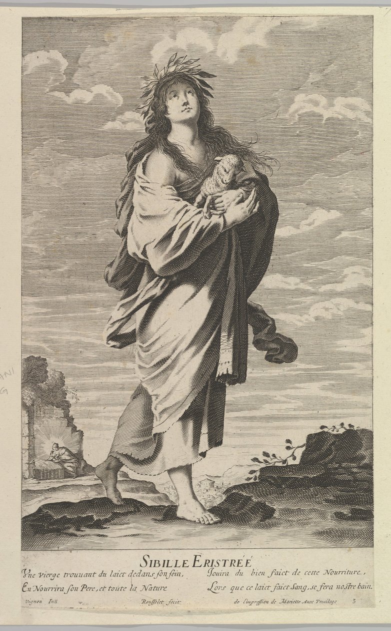 Sibila eritreia, c. 1635. Criadores: Gilles Rousselet, Abraham Bosse. de Gilles Rousselet and Abraham Bosse